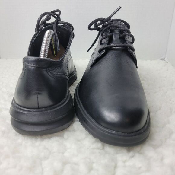 Cole Haan Grand+ Plain Toe Men\'s 8.5 Oxford Black Leather Shoes C38222